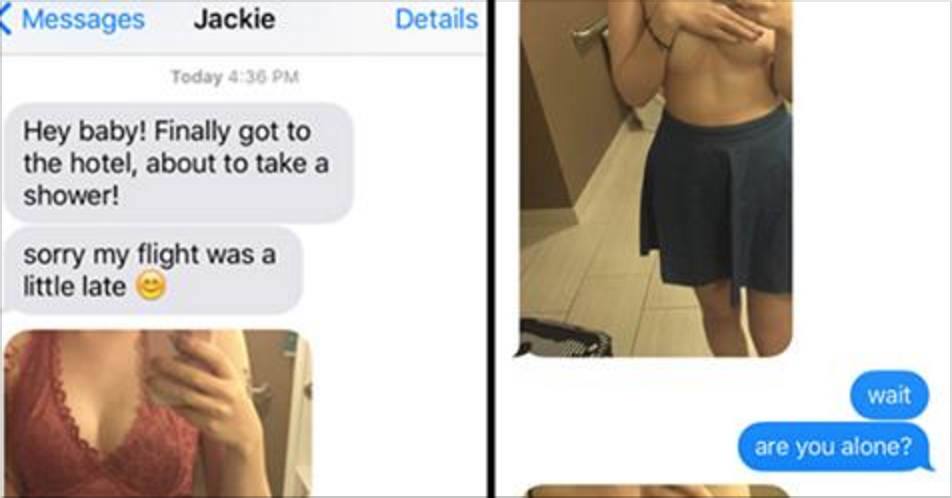 Guy catches girlfriend cheating when she sexts him from the. 